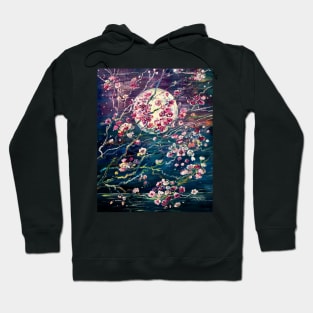 Sakura on a moonlit night Hoodie